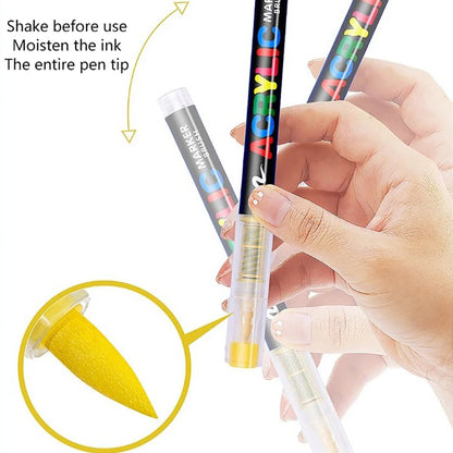 One direct liquid acrylic marker paint brush pen painting stone ceramic glass wood canvas making drawing graffiti coloring pen