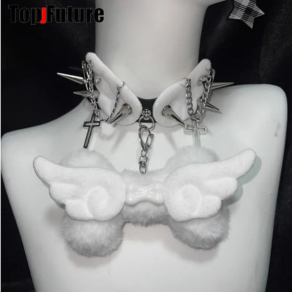 Women Y2K Girl bloody punk Harajuku Gothic Lolita sick injured short necklace Halloween cosplay props subculture Chokers Choker