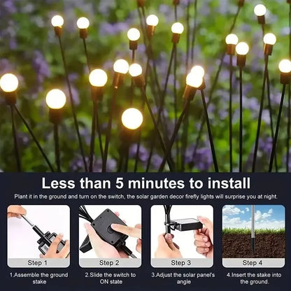 LED solar lawn lamp firefly lamp courtyard garden lawn camping decorative lamp waterproof wind-mounted lamp