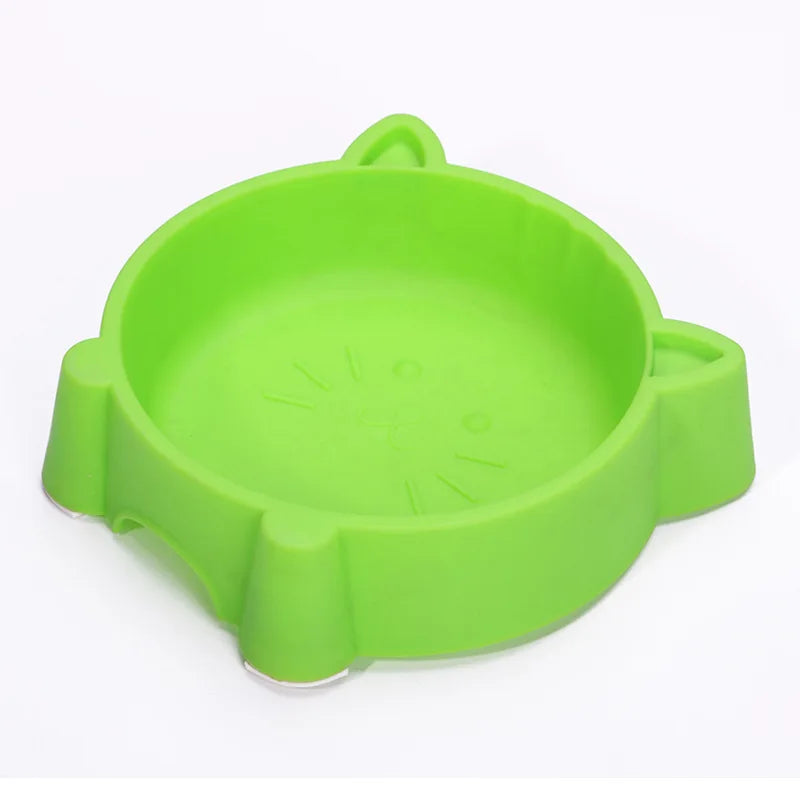 Pet Supplies Cat Shaped Pet Bowl Eco-friendly Plastic Non-Slip Dog Bowl Solid Cat Bowl Color Cute Durable Water Bowls for Cat