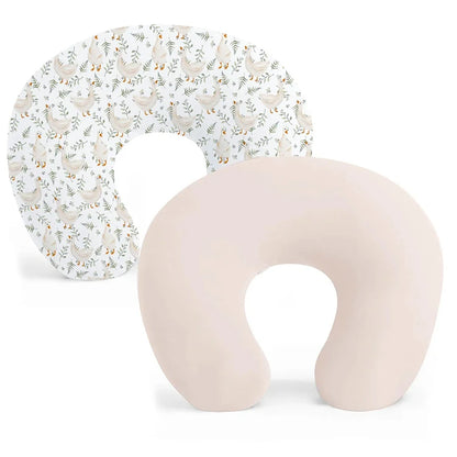 2PCS Baby Nursing Pillow Cover Printing Design Removable U Shape Breastfeeding Pillow Sleeve Ultra Soft Slipcover
