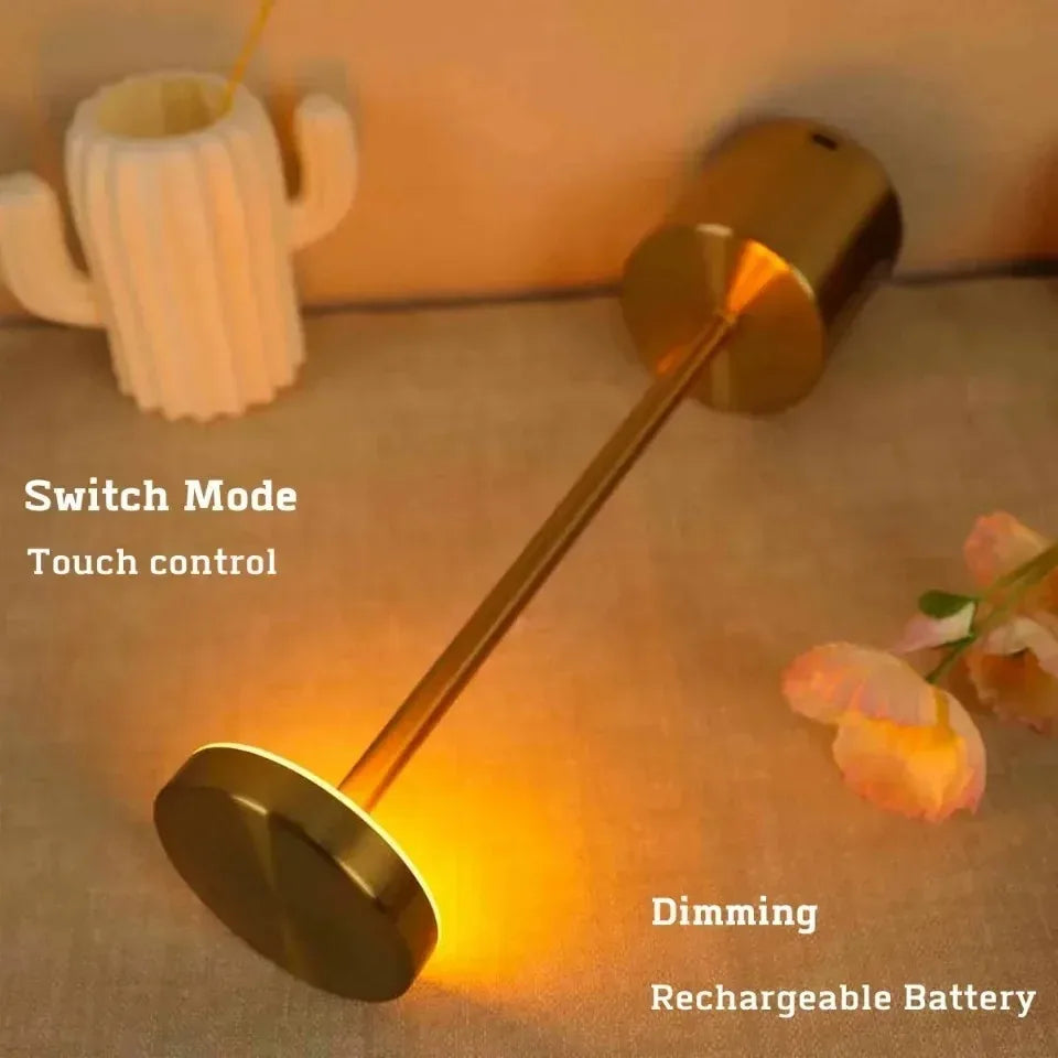 Led Touch Table Lamp Rechargeable Retro Bedside Touch Eye Portable for Bar Restaurant Tri Color Dimming Eye Protection Desk Lamp