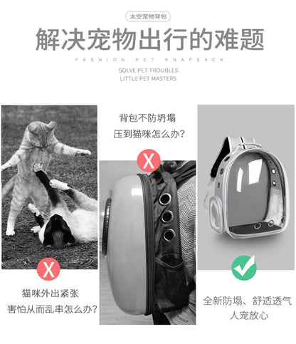 2025 New Space Capsule Transparent Cat Bag Breathable Shoulder Pet Bag Portable Cat Bag Pet Supplies Pet Backpack