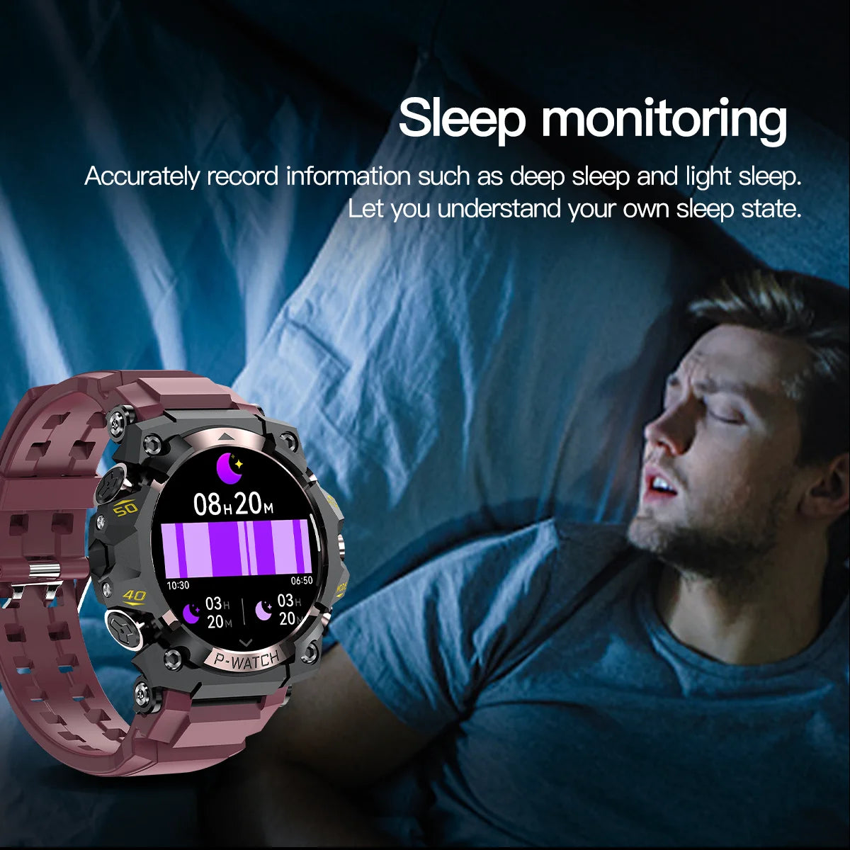 Outdoor Sport Smart Watch LED Flashlight Health Monitor Bracelet Bluetooth Make Answer Call Waterproof Men Military Smartwatch