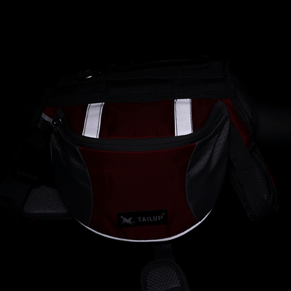 Portable dog backpack, snack bag, dog training bag, storage bag, backpack, travel bag, reflective tape backpack and back pocket