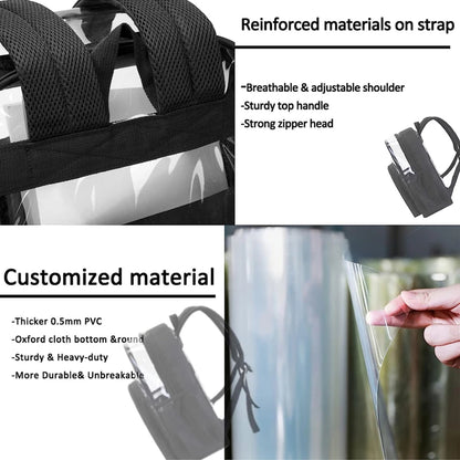 Backpack Waterproof Transparent School Bag Girl Large Capacity Backpack Solid Clear Backpack Men Fashion Transparent Plastic Bag