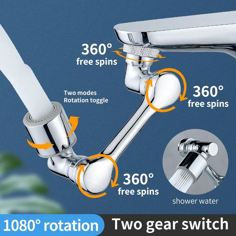 Multifunction 1080° Rotation Faucet Sprayer Head 24mm Adaptor Faucet Extender Aerator Splash Bubbler Nozzle Kitchen Tap Tools