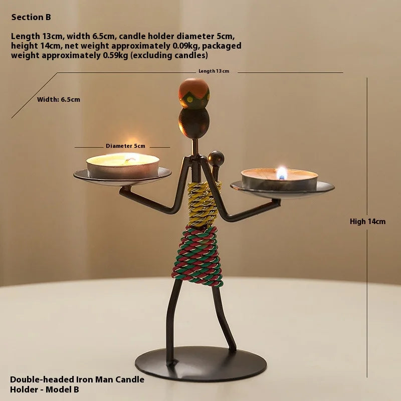 Light Luxury Table Decoration Candle Holder Iron Home Romantic Candlelight Dinner Metal Candle Holder Knick-knack Props