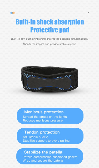 Patella Knee Strap Adjustable Knee Brace Patellar Tendon Stabilizer Support Band for Soccer Basketball Running Jumper Gym Squat