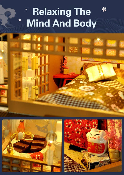 Cutebee DIY Dollhouse Super Mini Scale Miniature Dollhouse Japanese Garden Building Kit Toys for Birthday Gifts