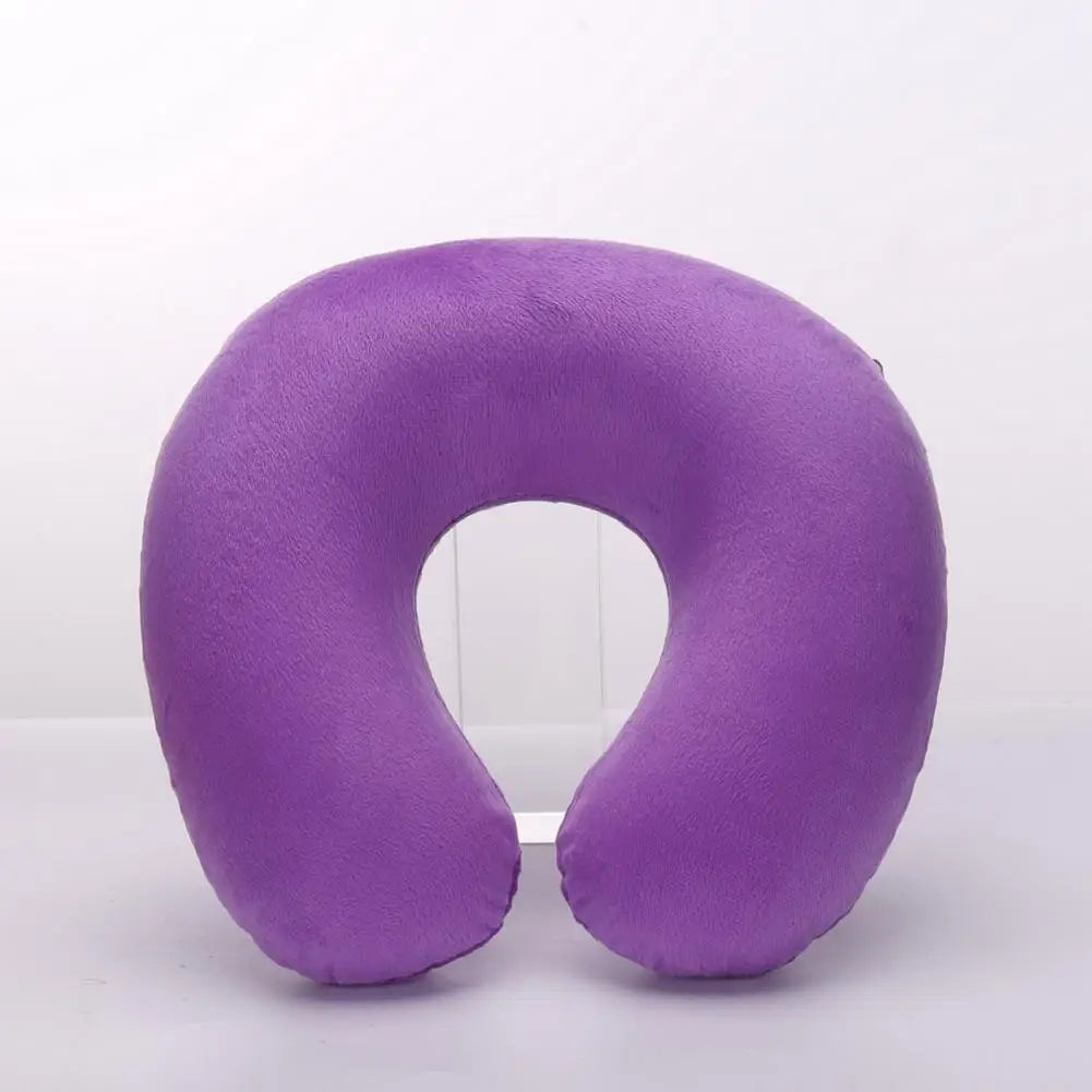 U-shaped Neck Pillow Inflatable Fatigue Relief Travel Pillow Flight Headrest Sleep U-shaped Cushion for Plane