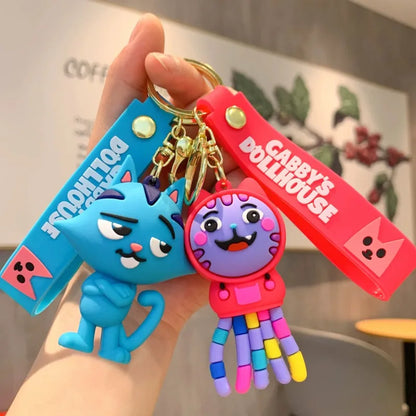 Cute Cat Keychain Anime Gabby Doll Keyring Keychains for Men Friends Key Chain Accessories Women's Bag Charms Jewelry Wholesale