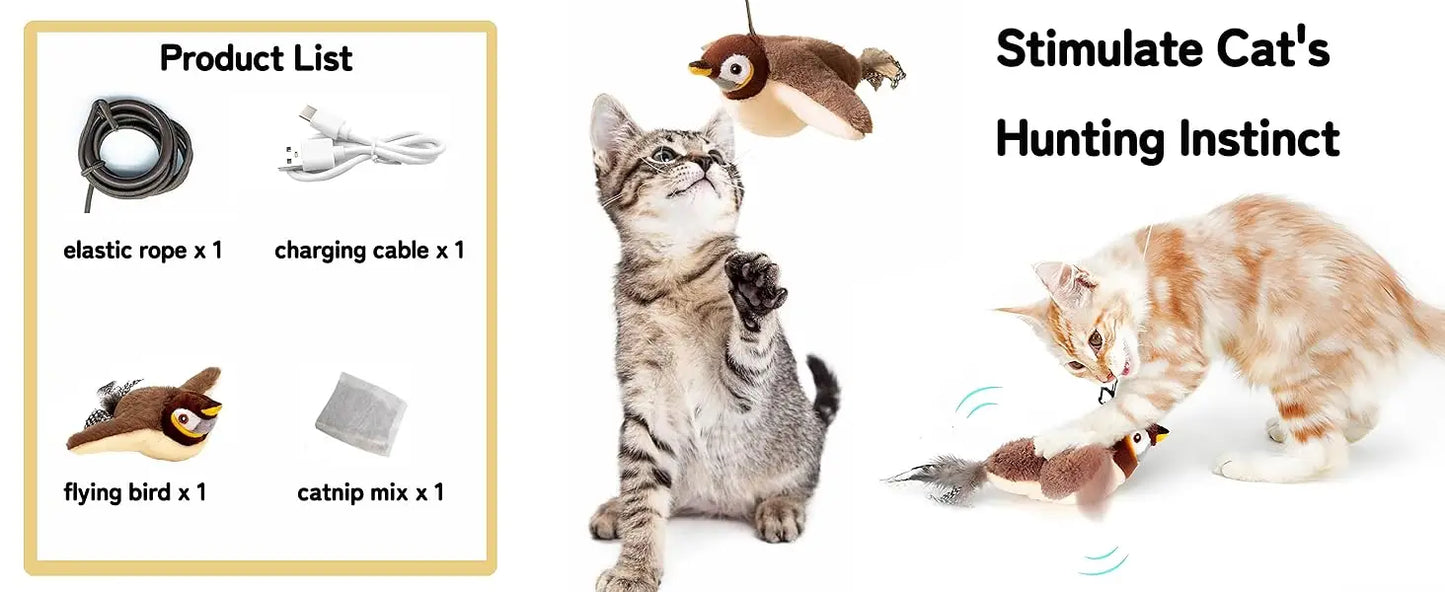 Self-Moving Automatic Cat Teaser Ball with Faux Tail Rechargeable Smart Sensor Cat Toy for Indoor Cats Cat Toys Interactive