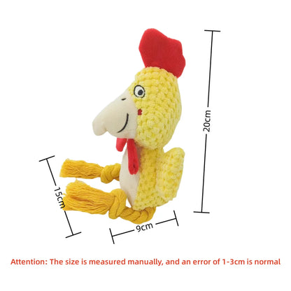 Dog Enrichment Toy Cute Animal Rope Dog Toy  Plush Puppy Chew Pet Squeak Toy Cartoon Interactive Games For Dogs Stuff For Dogs