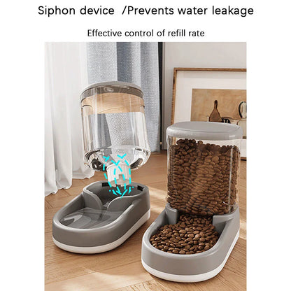HOT 1PC Automatic Pet Feeder Water Dispenser Dog Cat Gravity Food And Water Dispenser With Pet Food Bowl Large Capacity