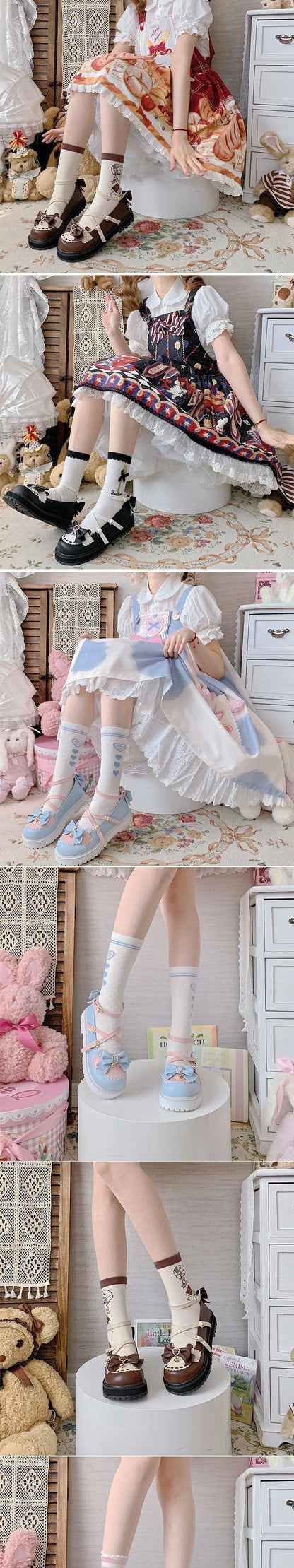 2025 New Autumn Lolita Shoes Bow Cute Soft Girl Wild College Style JK Uniform Round Head Small Leather Shoes Kawaii Shoes