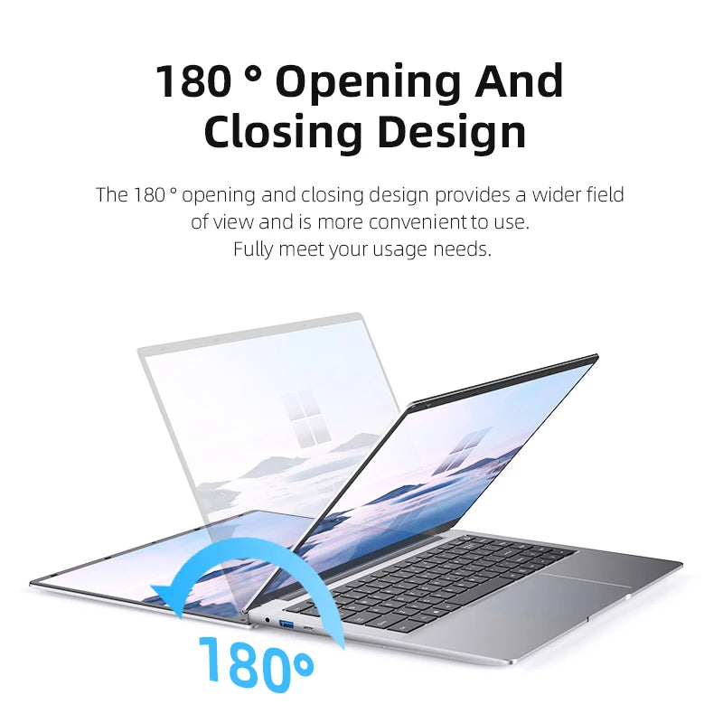 Xiaman Laptop Computer Windows 11 Pro Intel Atom A3950 Quad-Core 2025 Notebook PC 12GB RAM 1TB 2TB SSD 1920*1080 Office Computer