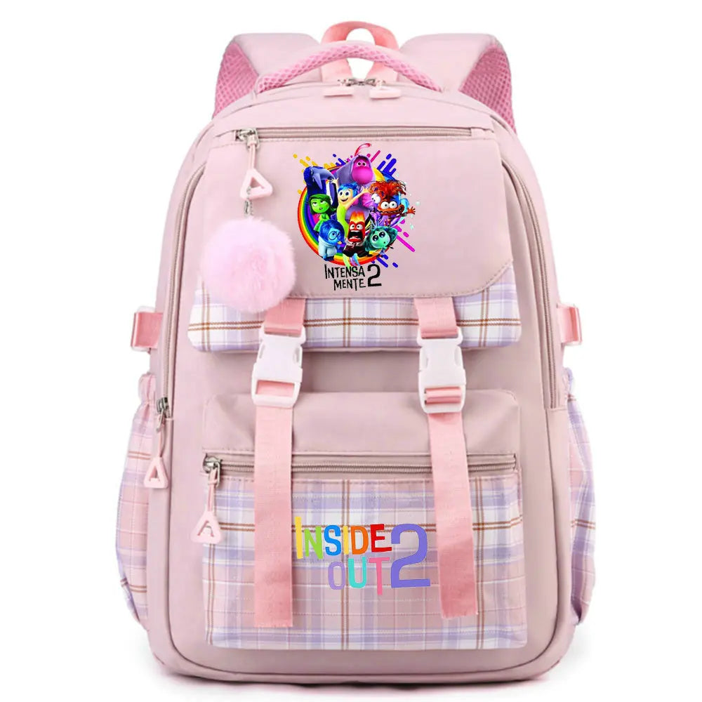 Inside Out 2 Girls Anime Cute Backpack Boy Cartoon Printed Schoolbag Children Large Capacity Book Bag Kids Shoulders Bag