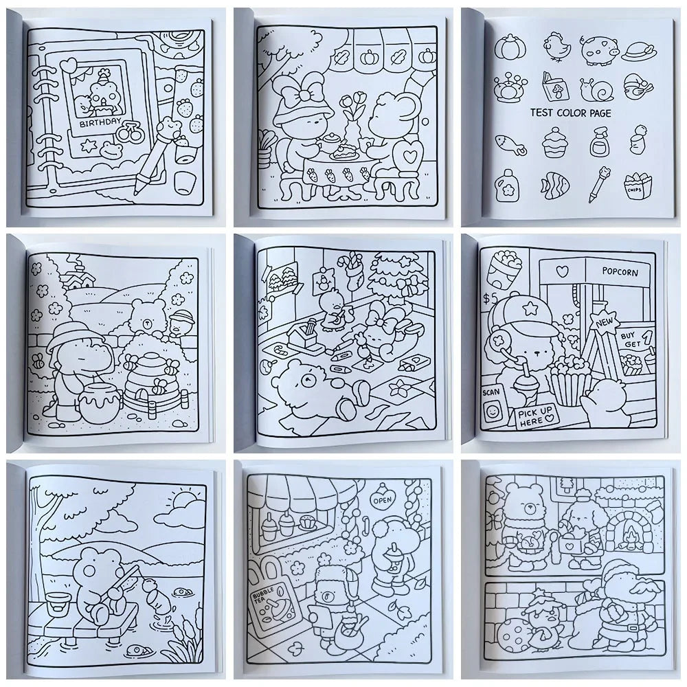 Spooky Cutie Coloring Book for Adults Teens Kids Halloween Themed Doodle Drawing Fun Activity