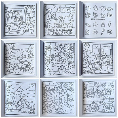 Spooky Cutie Coloring Book for Adults Teens Kids Halloween Themed Doodle Drawing Fun Activity