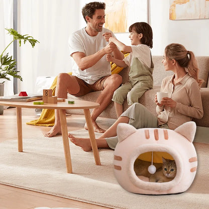 Warm and Cozy Cat Bed for Indoor Cats and Small to Medium Dogs: Soft Washable Sleeping Pad with Comfortable Nest Design Ideal f