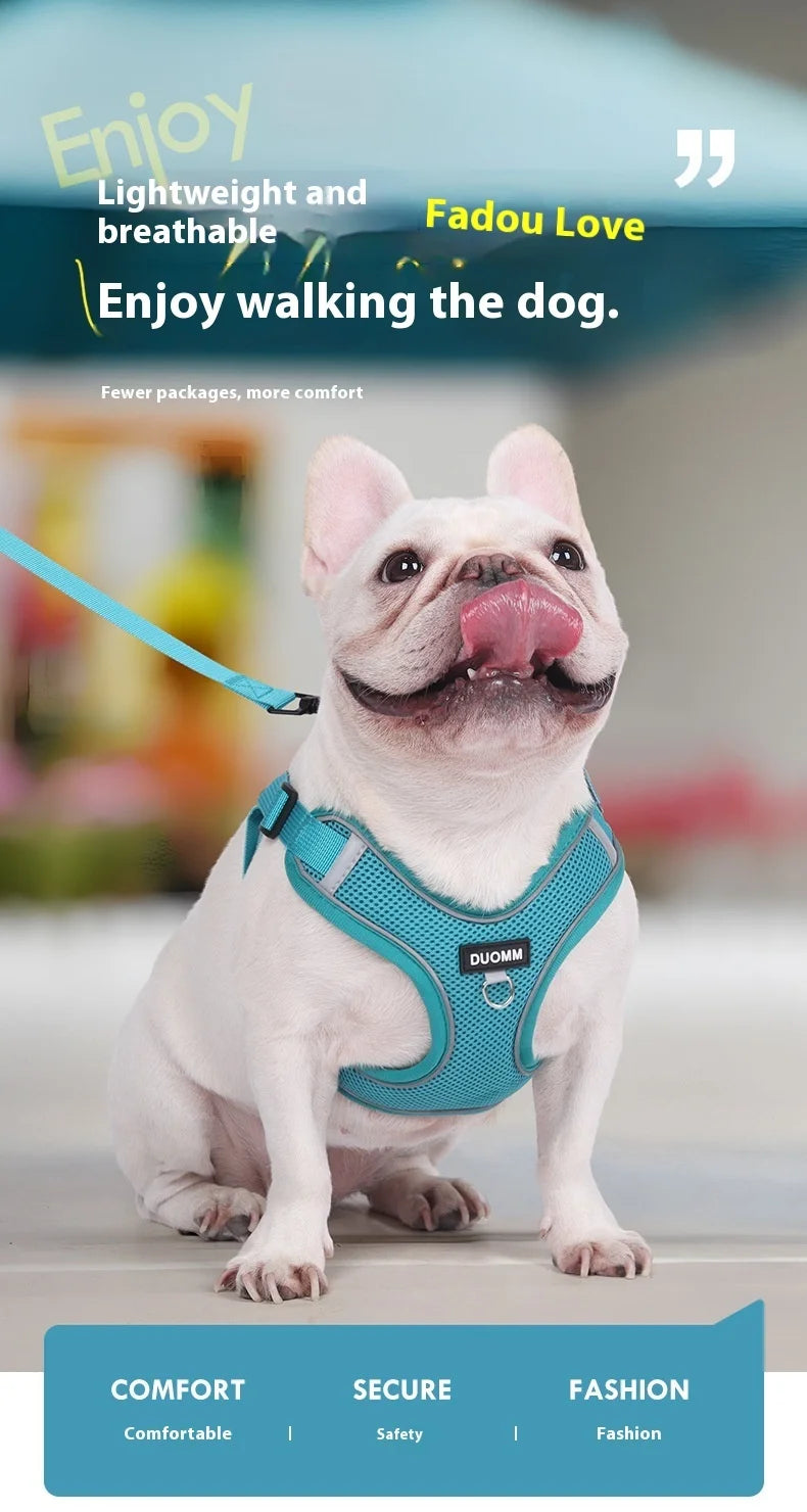 Dog Harness Leash Set Small Medium Dog Cat Chest Strap Adjustable Reflective Breathable Walking Training Vest Pet Accessories