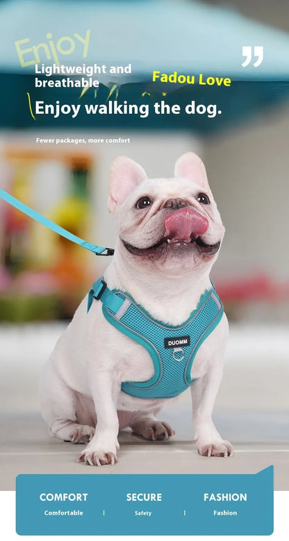 Dog Harness Leash Set Small Medium Dog Cat Chest Strap Adjustable Reflective Breathable Walking Training Vest Pet Accessories