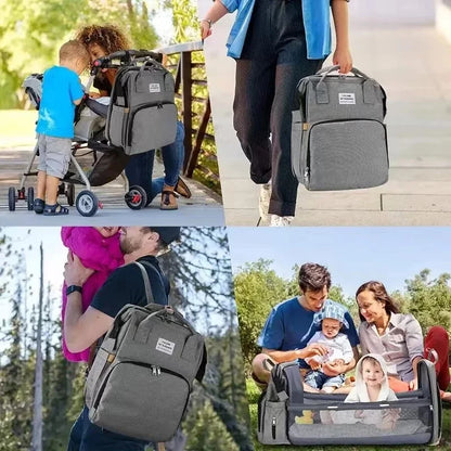 Mommy Bag Lightweight Portable Folding Crib Bed Large-capacity Travel Maternity Bags Baby Backpack Female Mommy Outting Bag