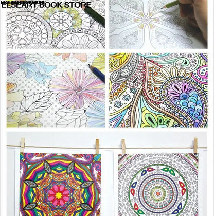Zen mandalas color painting book adult decompression therapy psychological decompression graffiti painting Hardcover141