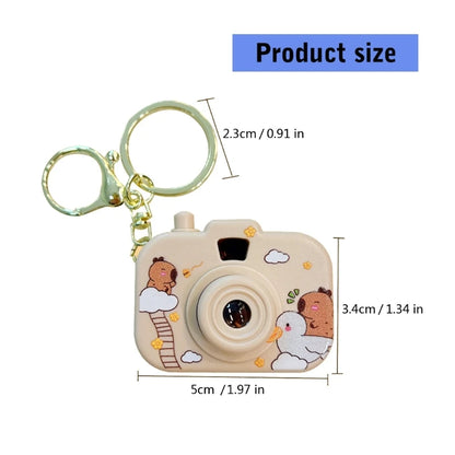 New Capybara Projection Camera Keychain Cartoon Kawaii Mini Camera Keyring Hanging Decoration Fashion Backpack Pendant