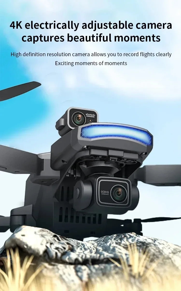 Drone W10 with 4.5 Inch Screen 3-Axis Anti-shake Gimbal Drones 4K Aerial Brushless RC Quadcopter 5G GPS 8K HD Cameras EIS Dron