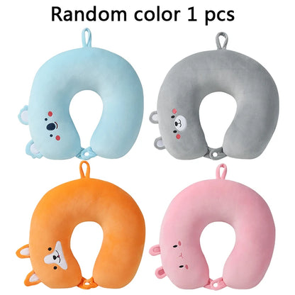Random Color 1PC Soft Travel Pillow with Foam Particles for Comfort on Airplanes Cars and Home Office Use Stuffed Toy