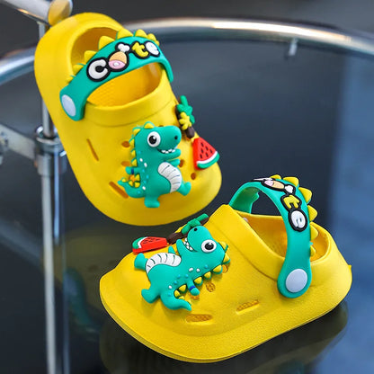 Summer Boy's Sandals Cute Crocodile Girl's Garden Shoes Soft Sole Baby Breathable Non-slip Lightweight Outdoor Beach Slippers