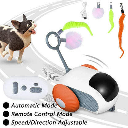 Self-Moving Automatic Cat Teaser Ball with Faux Tail Rechargeable Smart Sensor Cat Toy for Indoor Cats Cat Toys Interactive