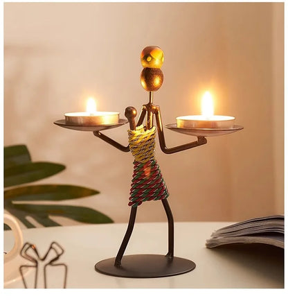Light Luxury Table Decoration Candle Holder Iron Home Romantic Candlelight Dinner Metal Candle Holder Knick-knack Props