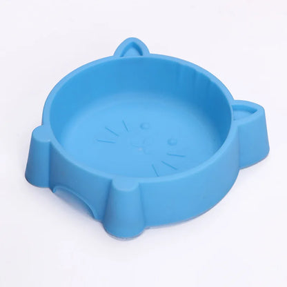 Pet Supplies Cat Shaped Pet Bowl Eco-friendly Plastic Non-Slip Dog Bowl Solid Cat Bowl Color Cute Durable Water Bowls for Cat