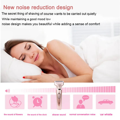 Professional 2 in 1 Epilator Electric Razor Hair Removal for Women Painless Face Shaver Bikini Pubic Hair Trimmer Machine Tools