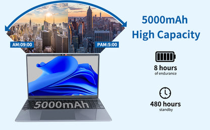 Notebook 15.6 Inch Laptop Windows 11 1366 * 768 Cheap Portable Intel Celeron N5095 Quad-Core Processors Laptop 8 RAM 256GB ROM