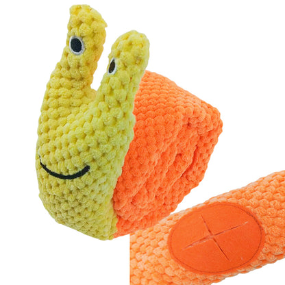 Snail Pet Plush Toy Dog Puzzle Feeder Toys Interactive Sniffing Dogs Toy For Grinding Teeth Food Olfactory Training Pet Supplies